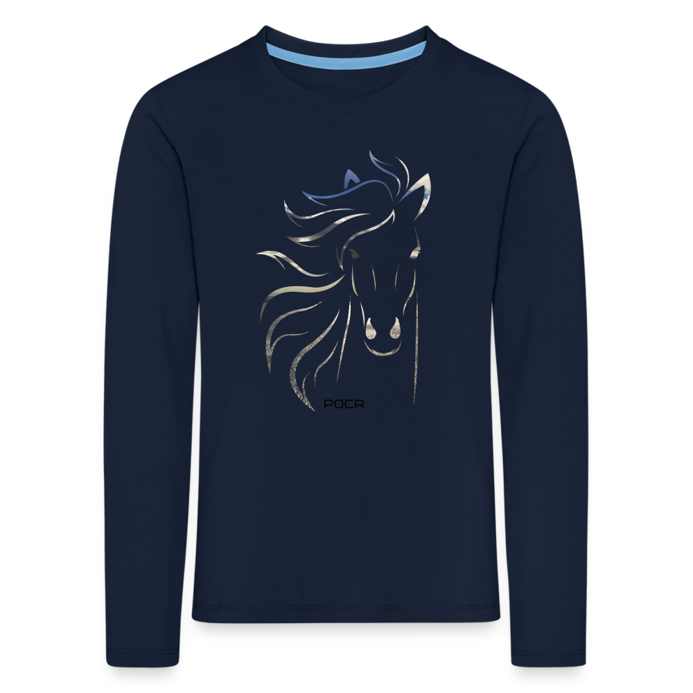 T-shirt manches longues Premium Enfant - bleu marine